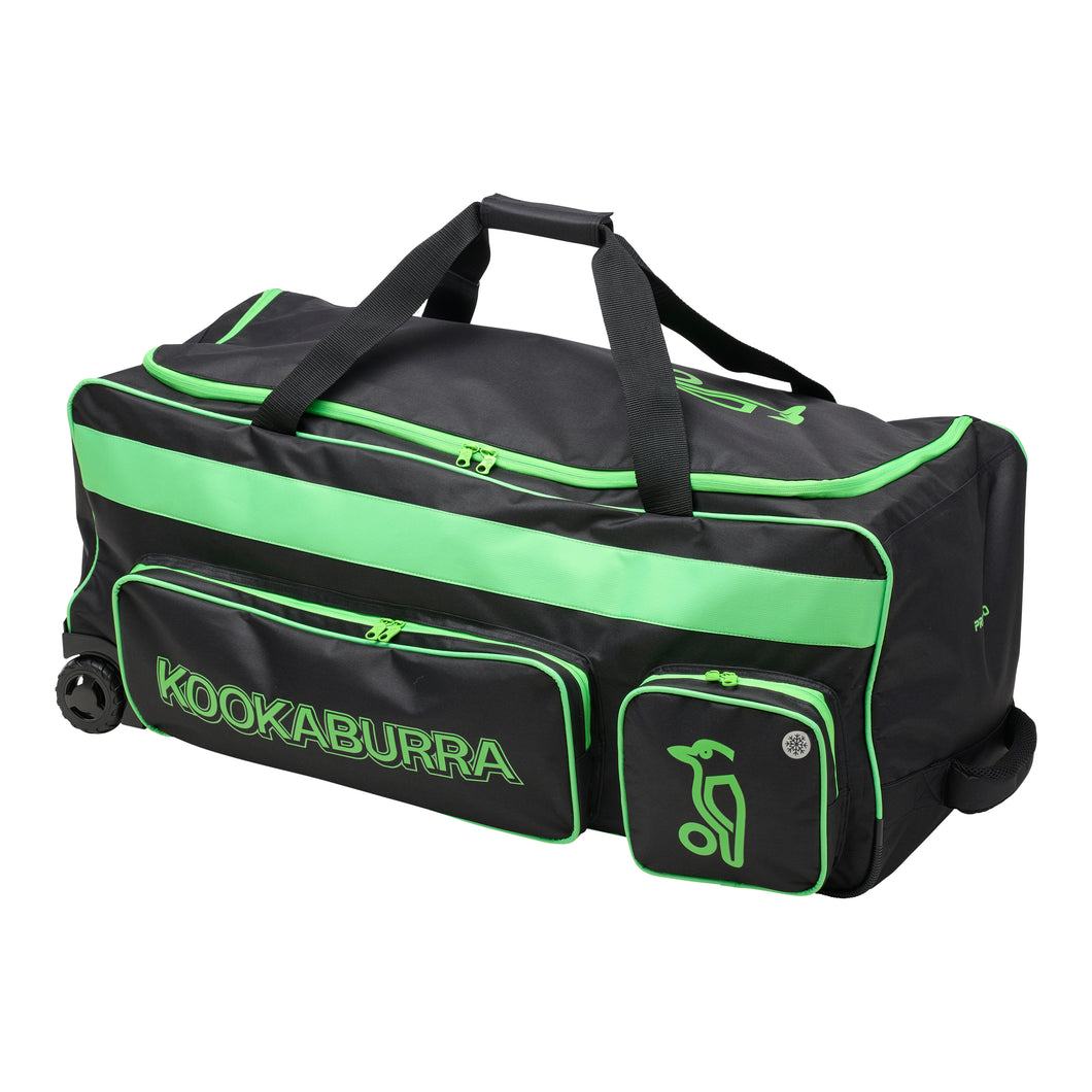 Kookaburra Pro 3.0 Wheelie Bag- Black and Lime
